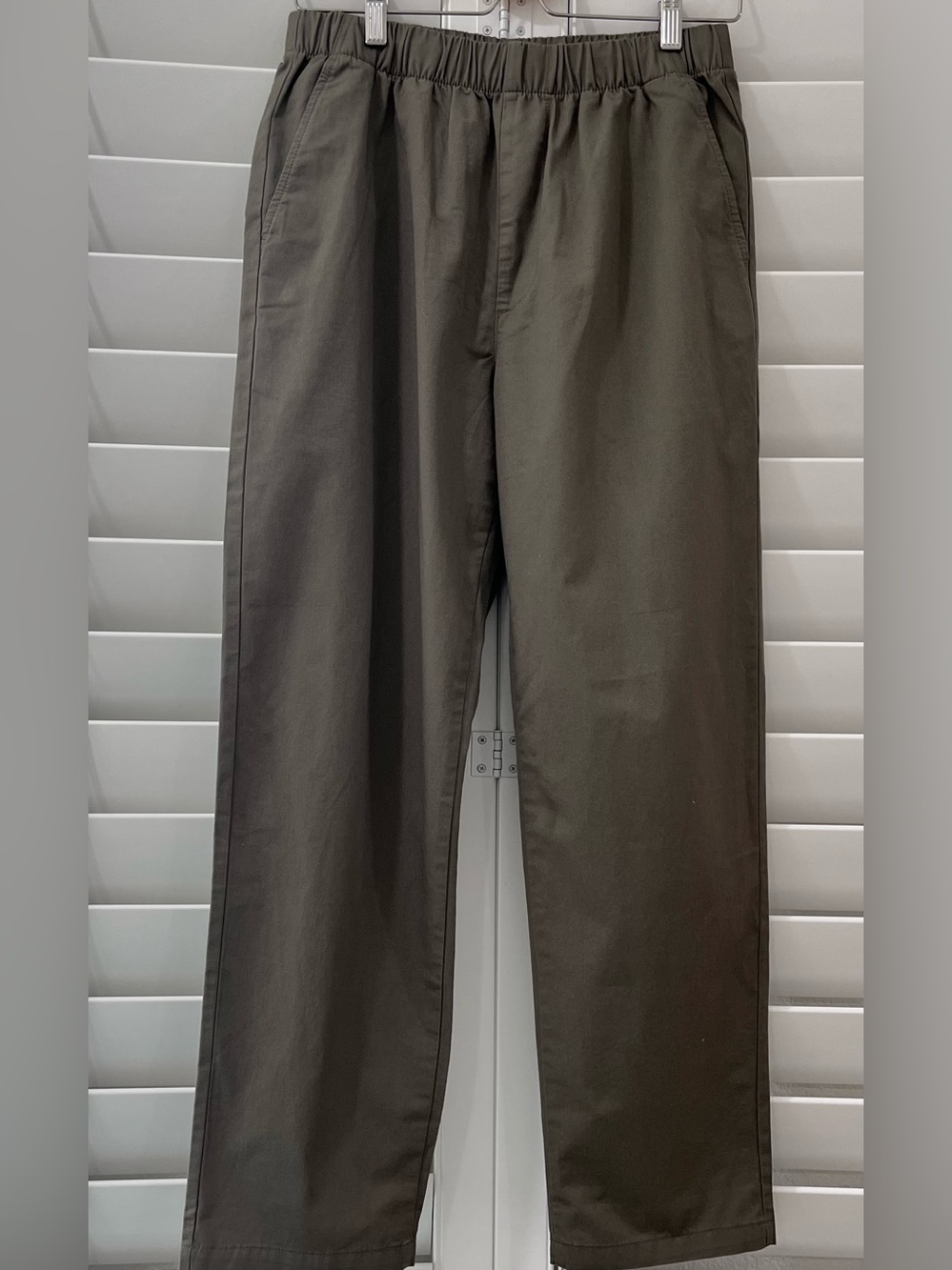 MUJI Men’s Cotton Easy Pants Size S Dark Olive Relaxed Drawstring